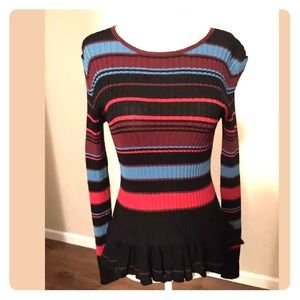 NWT $328 RONNY KOBO BOLD STRIPE SWEATER MEDIUM